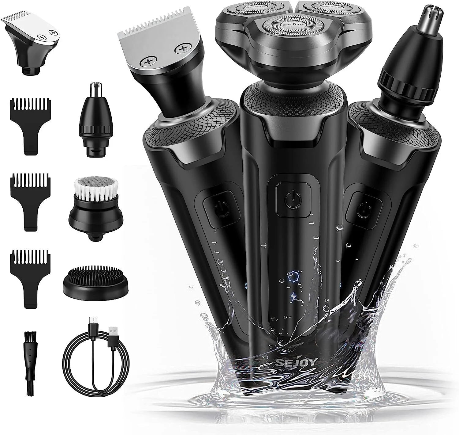 Bélvoir 3-in-1 Men’s Electric Shaver — Beard & Nose Hair Trimmer, Waterproof
