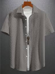 Bélvoir Summer Casual Men’s Shirt — Vintage Jacquard Streetwear Button-Down